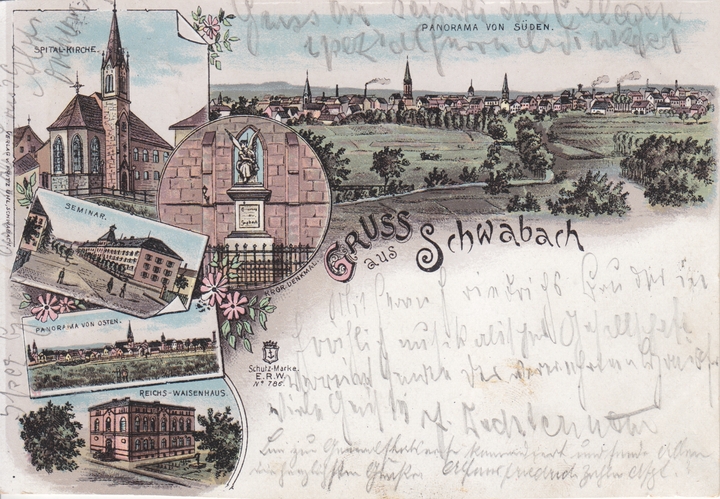 Postkarte von Schwabach ca. 1897