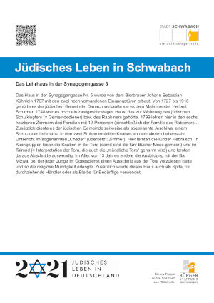 Das Lehrhaus in der Synagogengasse 5