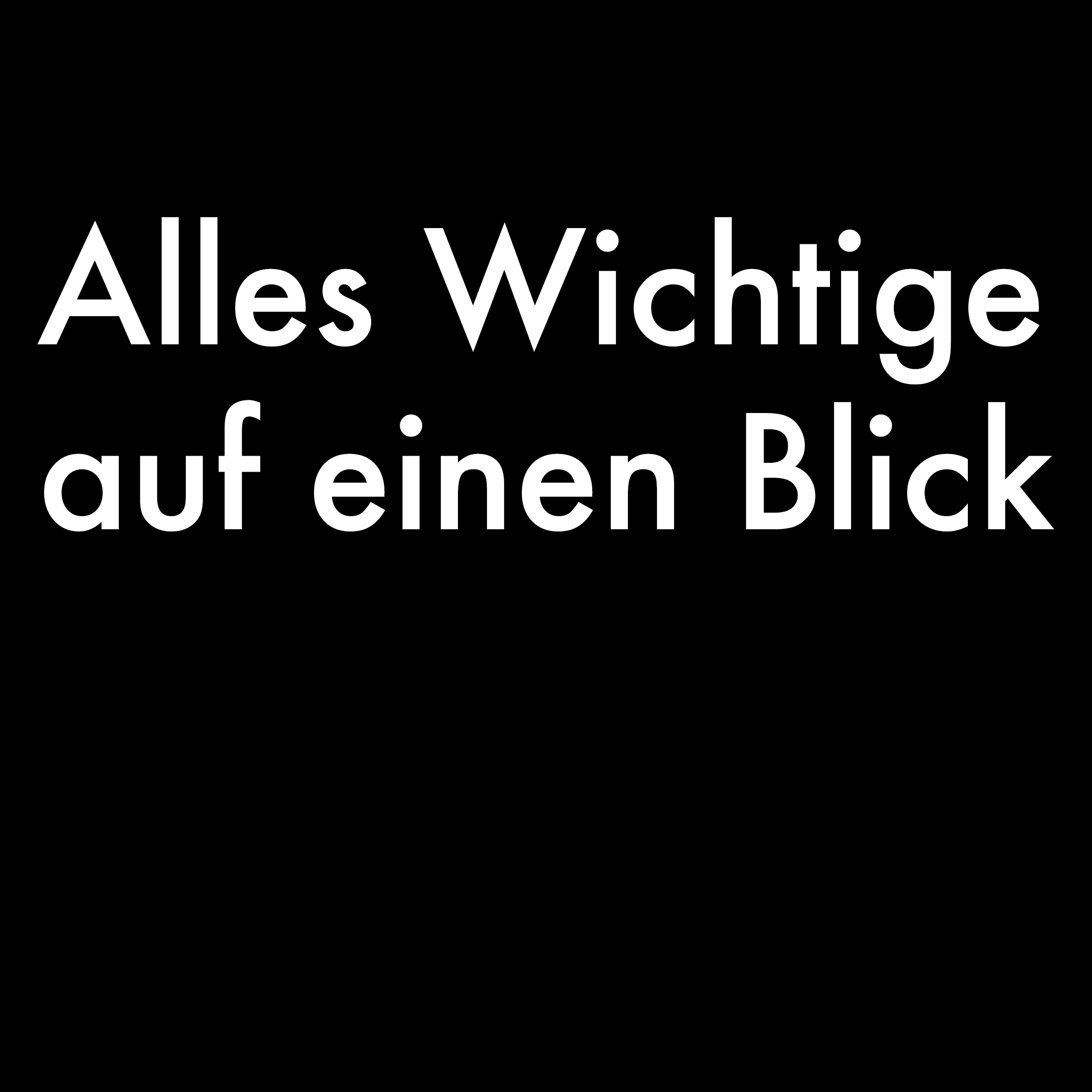 Alles Wichtige auf einen Blick