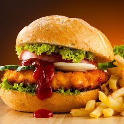 Foto Burger mit Pommes