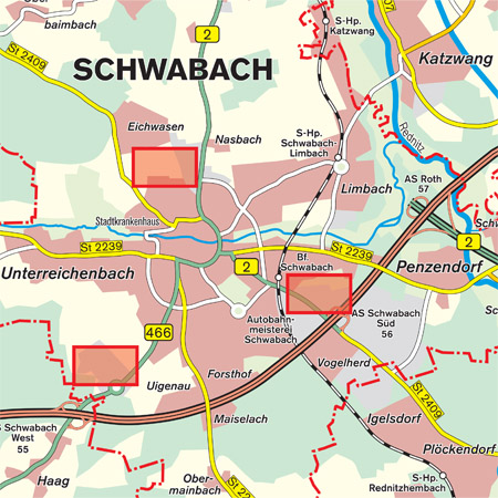 Gewerbegebiete in Schwabach